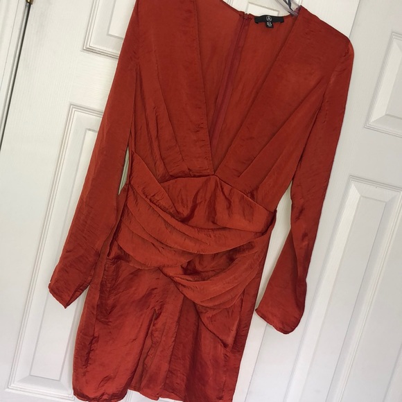 Missguided Burnt Orange Dress - Picture 2 of 4